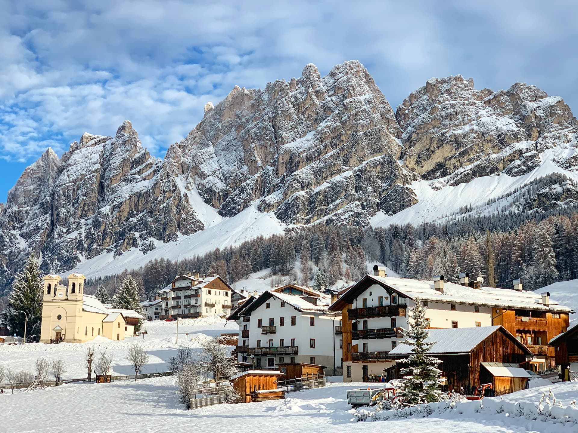 Cortina D'ampezzo ski resort in winter