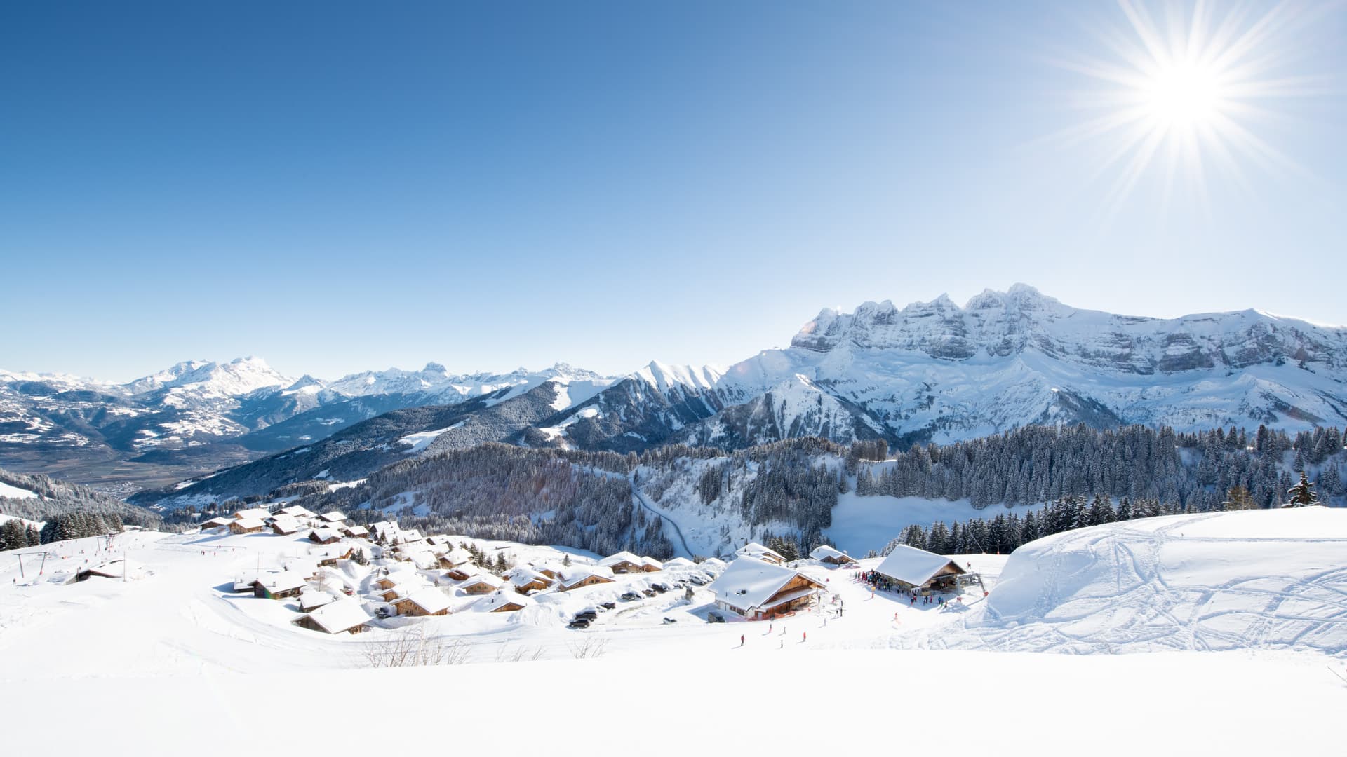 Champoussin snowy mountains